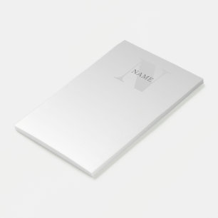 Post-it® Élégant monogramme dégradé gris argent faux classi