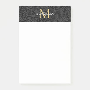 Post-it® Élégant Monogramme Floral Or Noir