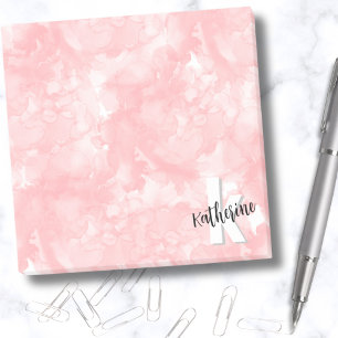 Post-it® Élégant Monogramme rose Aquarelle tendance