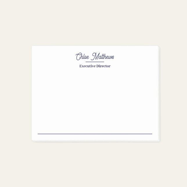 Post-it® Elegant Navy Blue Script Border  (Créateur téléchargé)