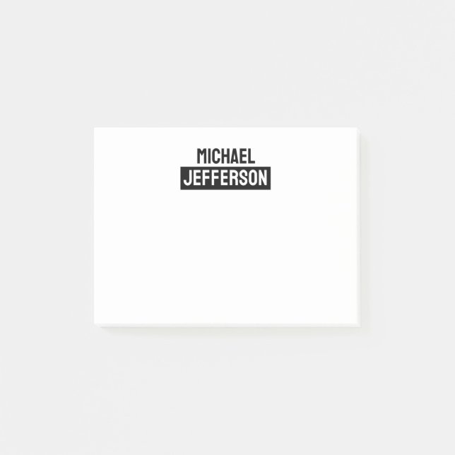 Post-it® Élégant noir blanc clair personnalisé (Devant)
