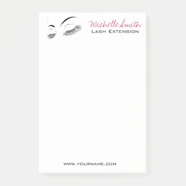 Post-it® Elégant noir et blanc Eyelashes Dessin Barre Lash (Devant)