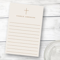 Elégant nom de croix chrétienne clair brun bordée