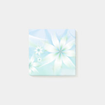 Élégant Pastel Floral Abstrait| Vert bleu blanc