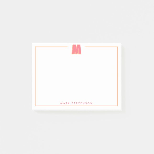 Post-it® Elegant Personalized Monogram 3D Letter M Initial  (Devant)
