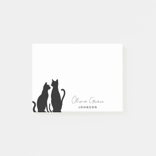 Post-it® Élégant personnalisation Chat Silhouette Post-it N (Devant)