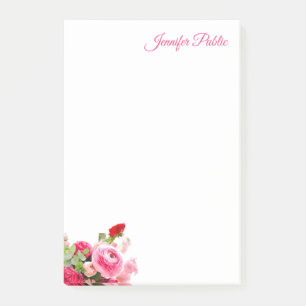 Post-it® Elégant Rose aquarelle texte main