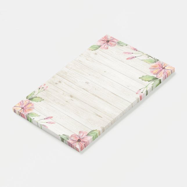Post-it® Elégant rose belle aquarelle Floral Post-it-Note (Incliné)