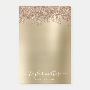 Post-it® Elégant rose or parties scintillant maquillage & c