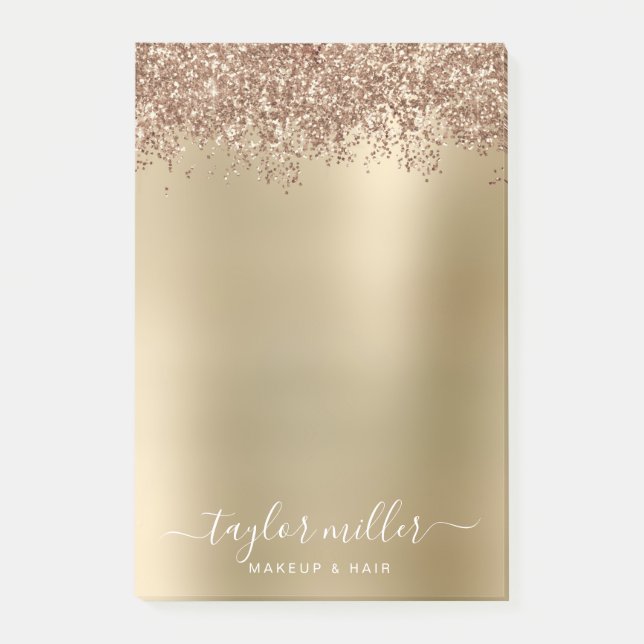 Post-it® Elégant rose or parties scintillant maquillage & c (Devant)