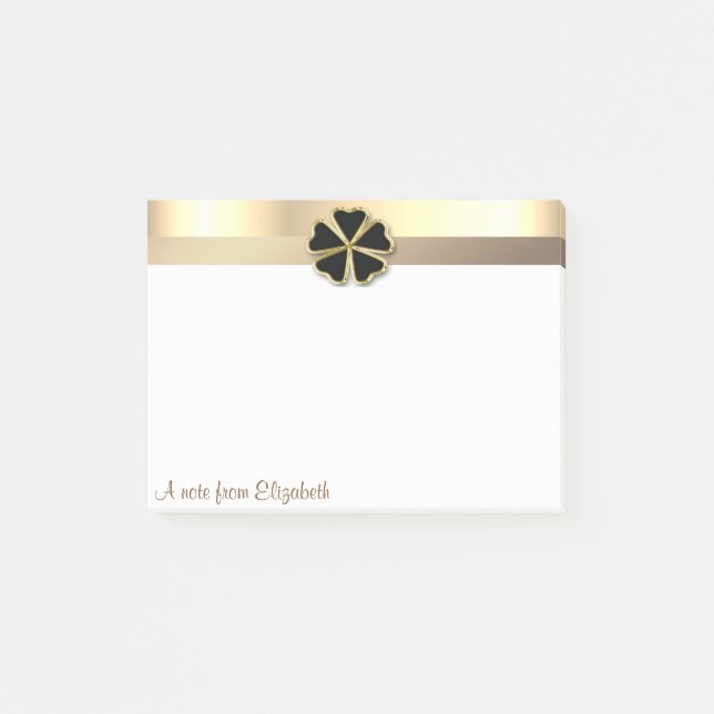 Post-it® Elégant Shamrock d'or moderne - Personnalisé (Devant)