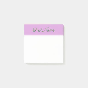 Post-it® Élégant, simple, arrière - plan de prune + Nom