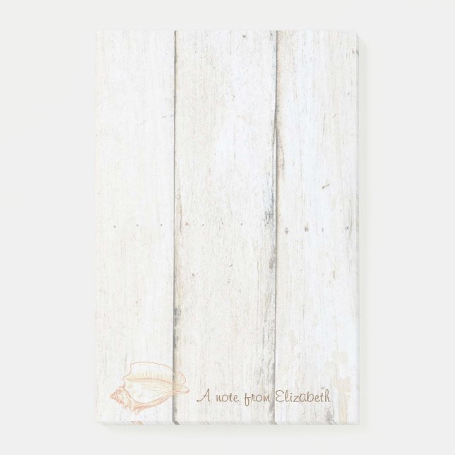 Post-it® Elégant Style, Texture Bois, Coquillage (Devant)