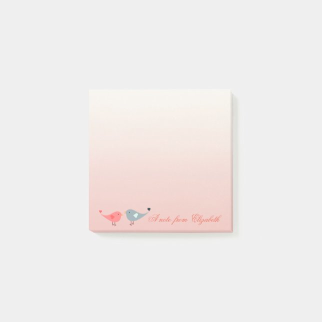 Post-it® Elégant Stylish Girly, Oiseaux En Amour (Devant)