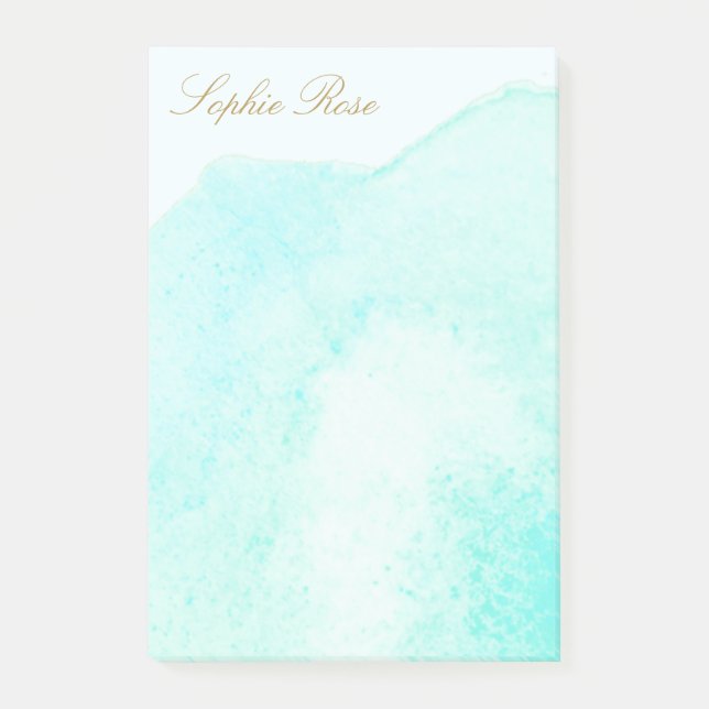 Post-it® Elégant Turquoise Floral Aquarelle Flower (Devant)