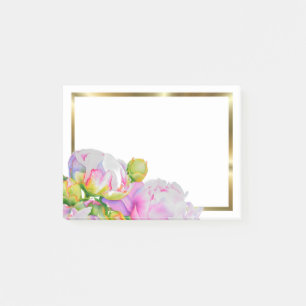 Post-it® Elégante aquarelle fleurie de pivoine rose