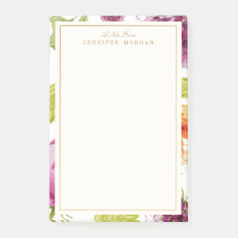 Post-it® Elégante aquarelle Jardin Fleurs cadre élégant
