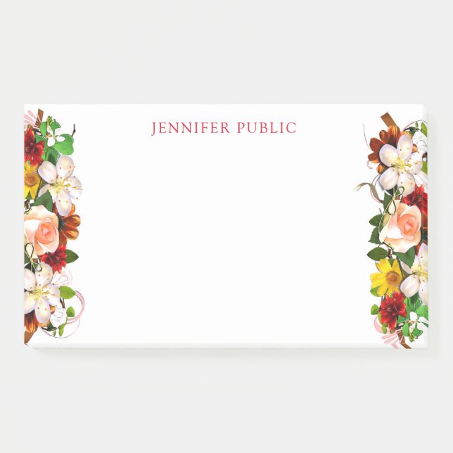 Post-it® Elégante aquarelle moderne fleurs Modèles florales (Devant)