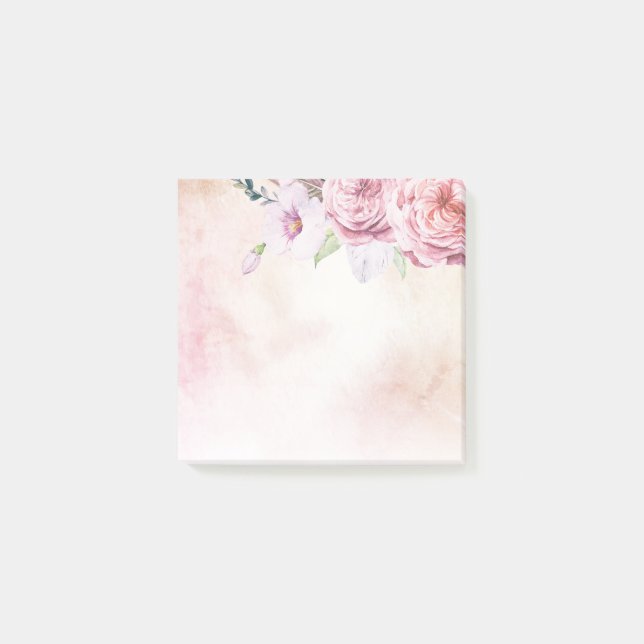 Post-it® Elégante aquarelle naturelle Boho Floral & Plumes (Devant)