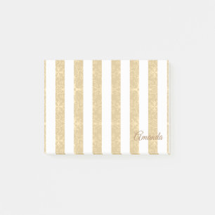 Post-it® Elégante bande or & blanc