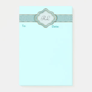 Post-it® Élégante bannière personnalisée Turquoise Notes
