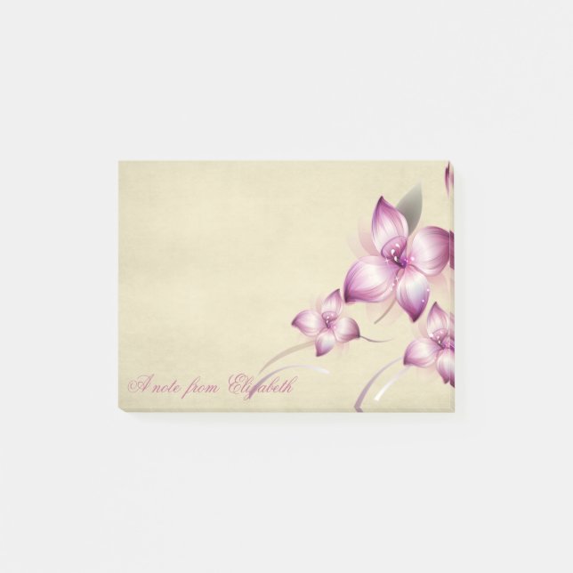 Post-it® Élégante Chic Féminin ,  Fleurs (Devant)