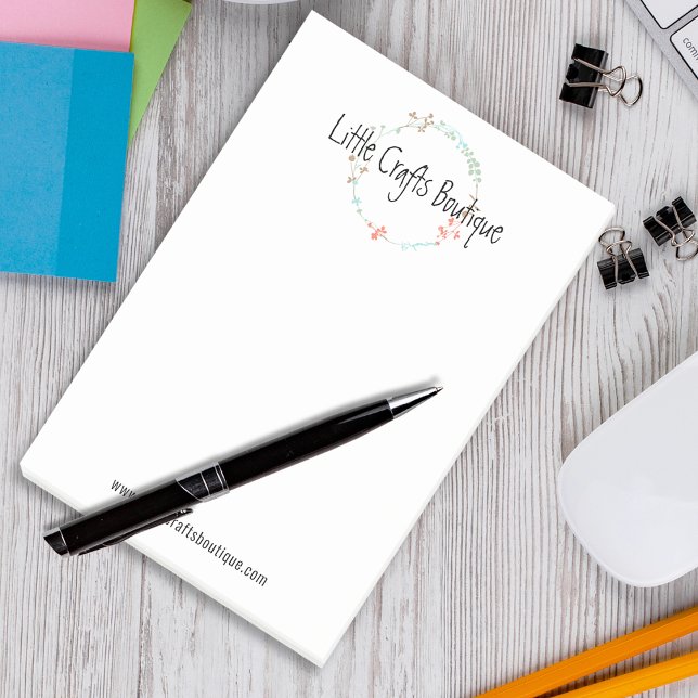 Post-it® Élégante couronne d'art de ligne Fleur sauvage (Elegant Wildflower Line Art Wreath Post-it Notes)