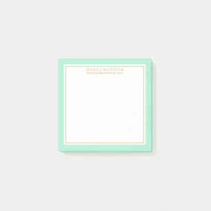 Post-it® Elégante et féminine Monnaie/Blanc/Or Personnalisé