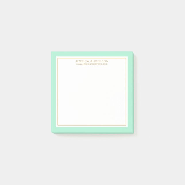 Post-it® Elégante et féminine Monnaie/Blanc/Or Personnalisé (Devant)