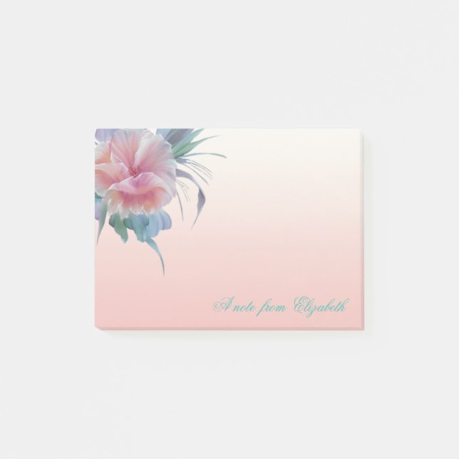 Post-it® Élégante Fille élégante, Fleurs aquarelles (Devant)