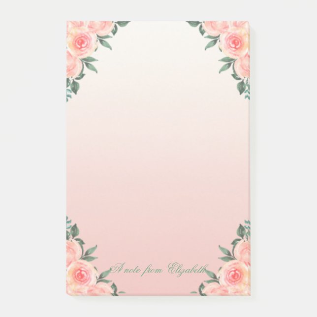 Post-it® Élégante Fille élégante, Floral Rose (Devant)