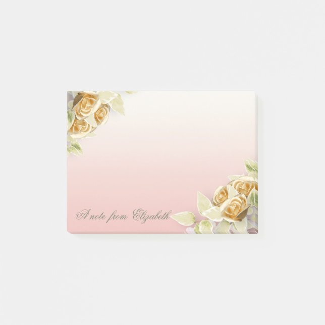 Post-it® Elégante Fille élégante, Roses d'or Faux (Devant)