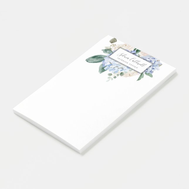 Post-it® Elégante Hydrangée Bleue | Blanc (Incliné)