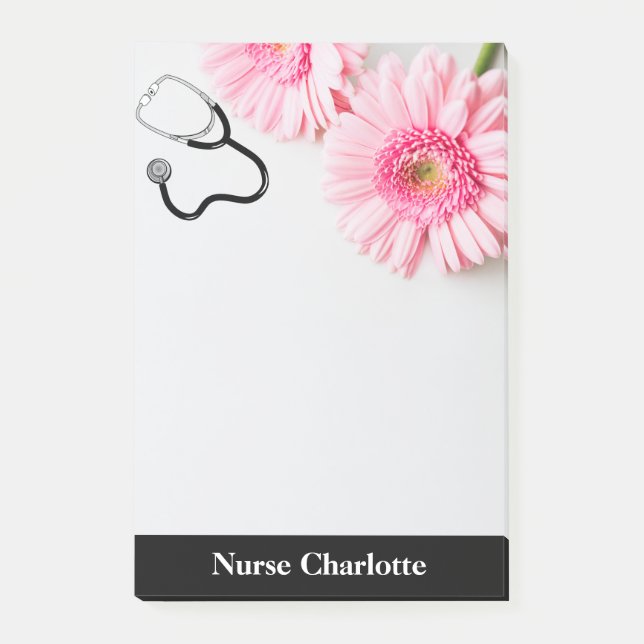 Post-it® Élégante infirmière de marguerite rose  (Devant)