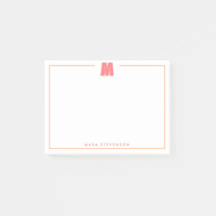 Post-it® Élégante lettre M initiale monogramme 3D personnal