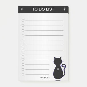 Post-it® Elégante Liste À Faire Et Silhouette De Chat Noir