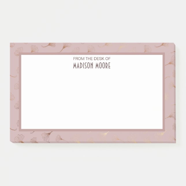 Post-it® Elégante main Rose or tiré floral (Devant)