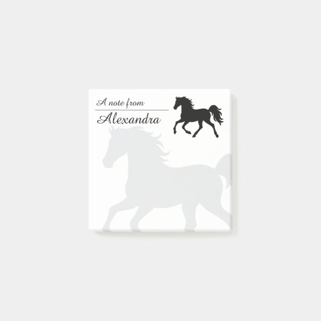 Post-it® Élégante note personnalisée de l'amant du cheval (Devant)