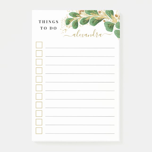 Post-it® Élégante Verdure Personnalisée Les Choses À Faire (Devant)
