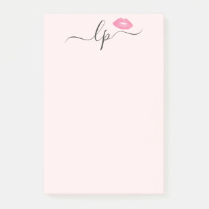 Post-it® Élégantes lèvres roses manuscrites calligraphie