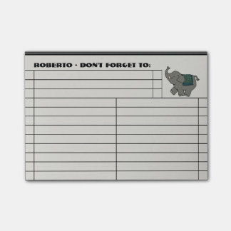 Post-it® Éléphant de bande dessinée pour faire la liste -