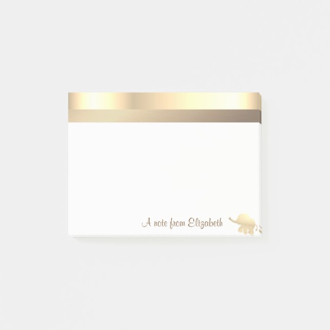 Post-it® Eléphant de Parties scintillant d'or moderne - Per (Devant)
