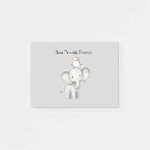Post-it® Éléphant et oiseau meilleurs amis