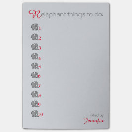 Post-it® Eléphant gris personnalisé "RElephant"