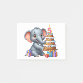 Post-it® Éléphant Mignon 5ème Anniversaire