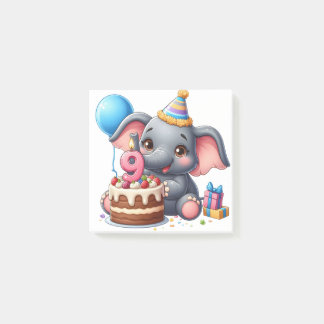 Post-it® Éléphant Mignon 9ème Anniversaire