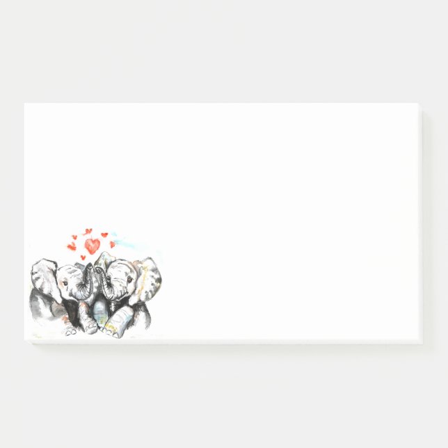 Post-it® Elephants couple amour (Devant)
