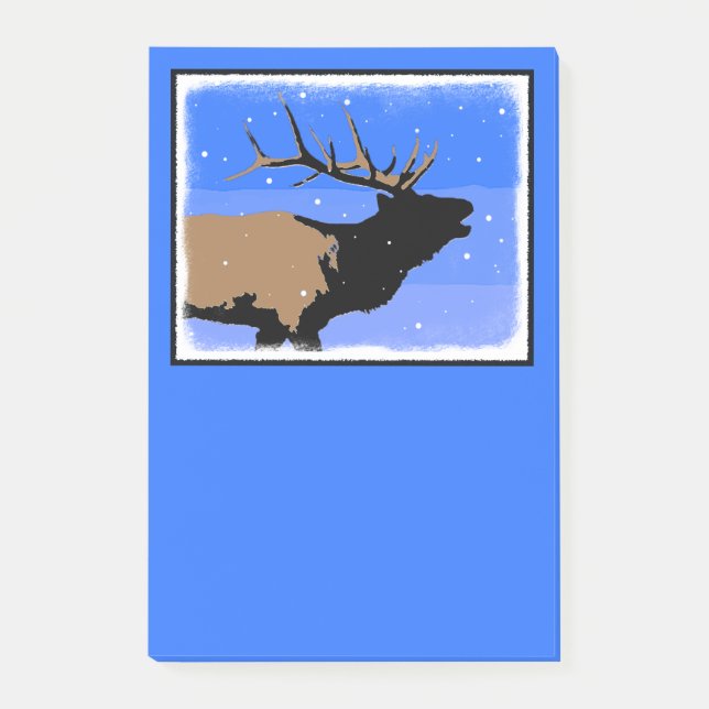 Post-it® Elk bouillonnant en hiver - Art original de la fau (Devant)