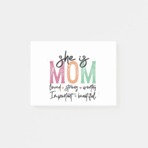Post-it® Elle est maman : Amoureuse, forte, digne, importan