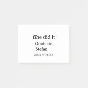 Post-it® Elle l'a fait diplômée ajouter nom classe de texte